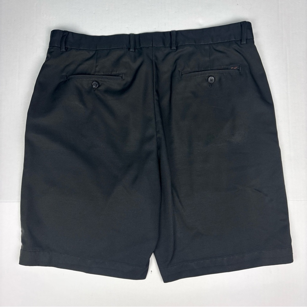 Greg Norman Men Size 38 Shorts Black Flat Front Polyester Casual Preppy Golf